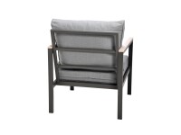 bellavista - Home&Garden® Rialto Dining Lounge Set 6-teilig, Aluminium anthrazit, Holzoptik, Polster hellgrau, Tisch 160×84 cm