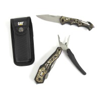 CAT Multitool BOX 2er Set mit 10 in 1 Multitool, Gürteltasche, Taschenesser mit Sicherheitshammer