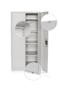 Metallschrank, Mehrzweckschrank, Aktenschrank mit 5 Ebenen, Höhe 168cm